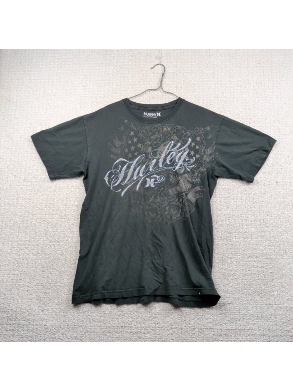 Y2K Hurley Graphic T-Shirt Surf Skate Style Grunge Punk Distressed Goth Alt Sz L